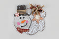 Snow man and mitten hanger