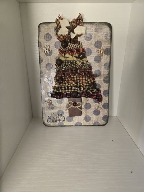 wooden sign Tree with Merry Christmas