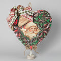 wooden Heart Santa on a stand